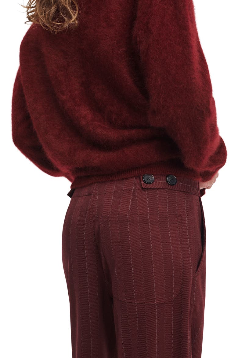 Irina Pinstripe Wide Leg Jacquard Ponte Pants, Alternate, color, BURGUNDY MULTI