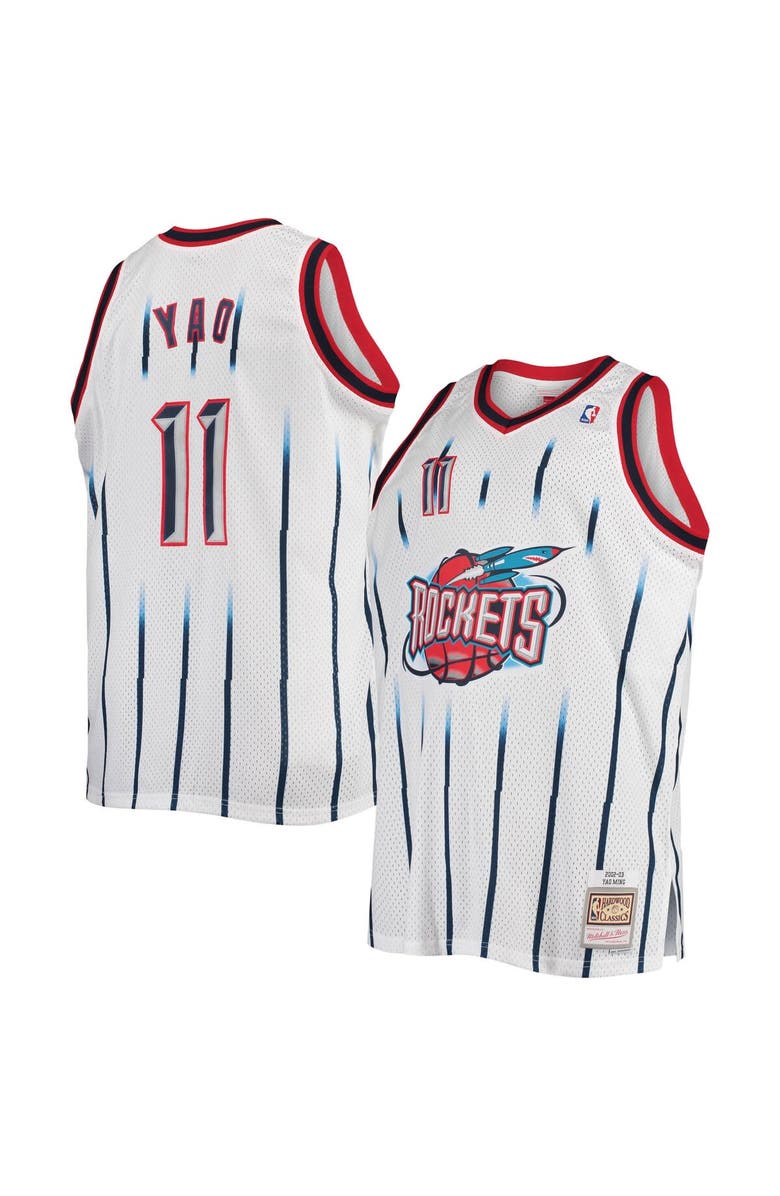 Mitchell & Ness Men's Mitchell & Ness Yao Ming White Houston Rockets 2002/03 Big & Tall Hardwood Classics Swingman Jersey, Main, color,