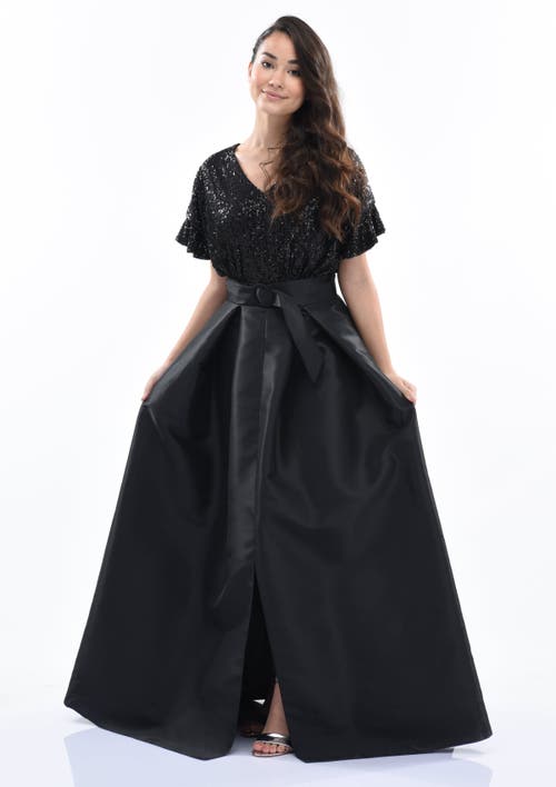 Tulleen Arcola Sequinned Gown In Black
