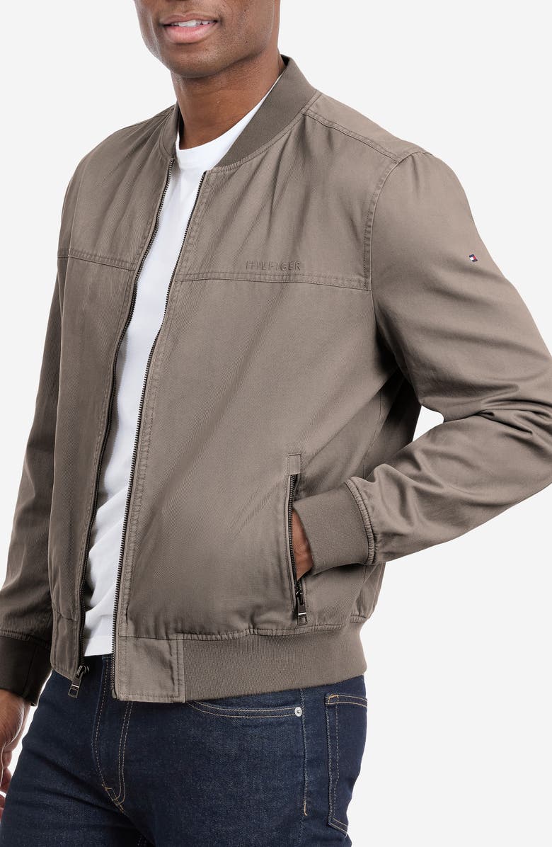 Tommy Hilfiger Cotton Bomber Jacket, Alternate, color, Sand