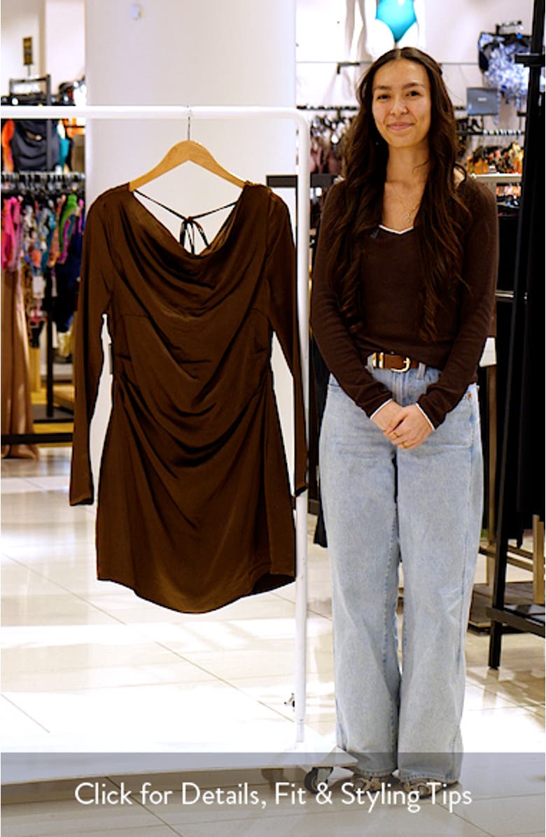 Chance Long Sleeve Satin Minidress, sales video thumbnail