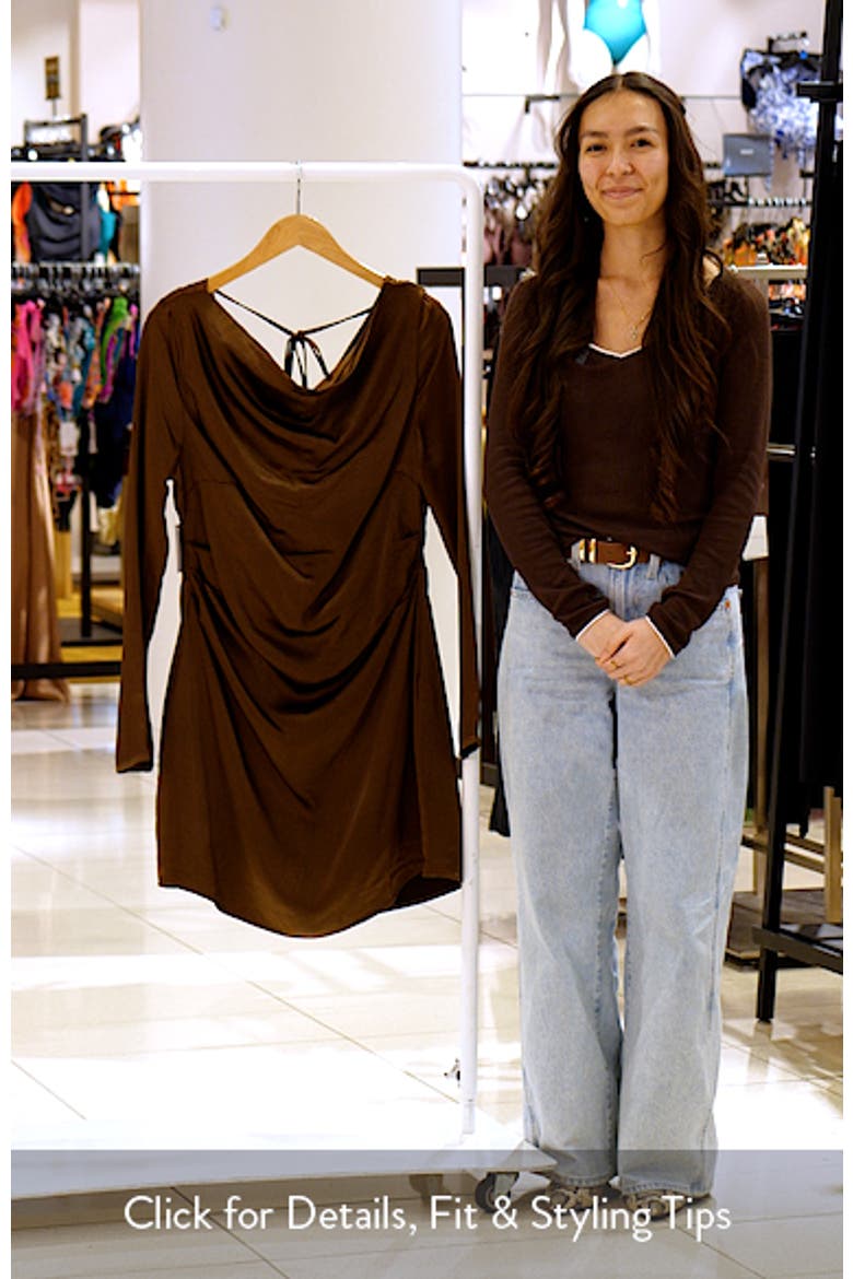 Chance Long Sleeve Satin Minidress video