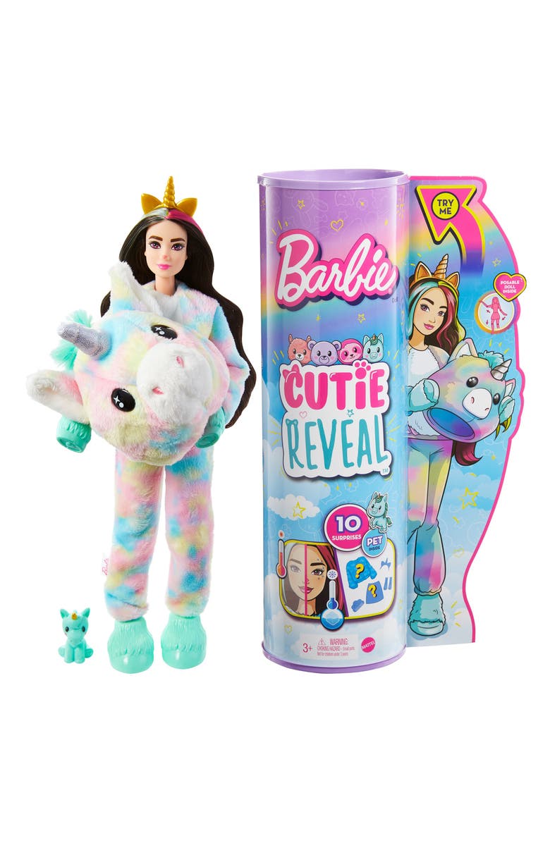 Mattel Barbie<sup>®</sup> Cutie Reveal<sup>™</sup> Doll with Plush Costume & 10 Surprises, Alternate, color,