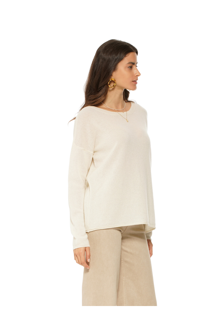 Pure Cashmere Lounge Sweater, Alternate, color, Milk White