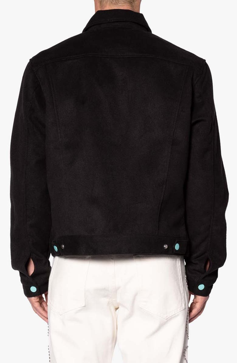 mnml Turquoise Button Trucker Jacket, Alternate, color,