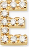 Oradina 14K Gold Luxe Letter Diamond Initial Single Stud