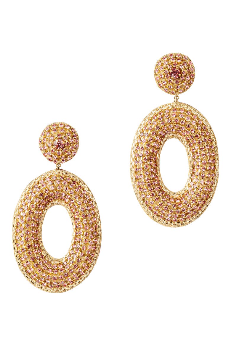 Odeya Crystal Drop Earrings, Main, color, PINK