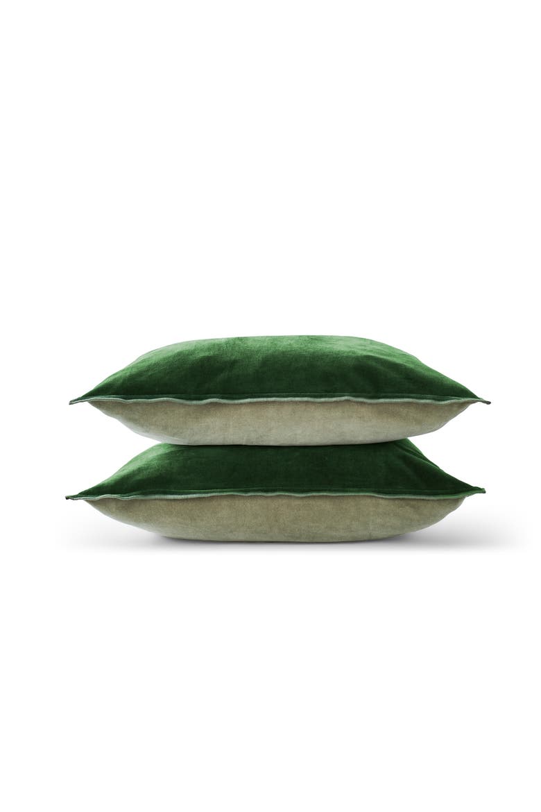 Harewood Luxury Double Sided Velvet Sham Pair, Main, color, Sage