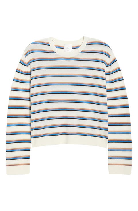 James Stripe Merino Wool Crewneck Sweater