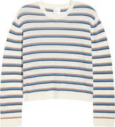 LESET James Stripe Merino Wool Crewneck Sweater