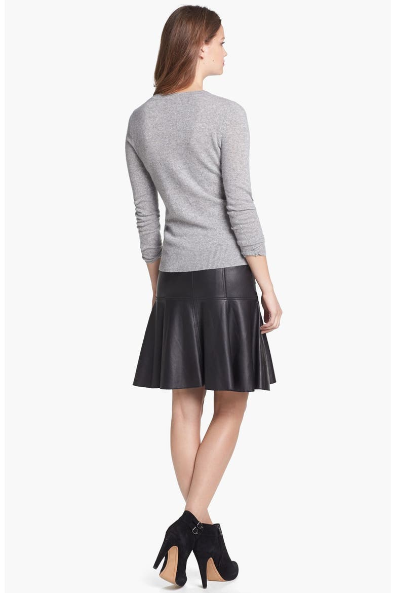 Cashmere Blend Crewneck Sweater, Alternate, color, CHEETAH GREY COMBO