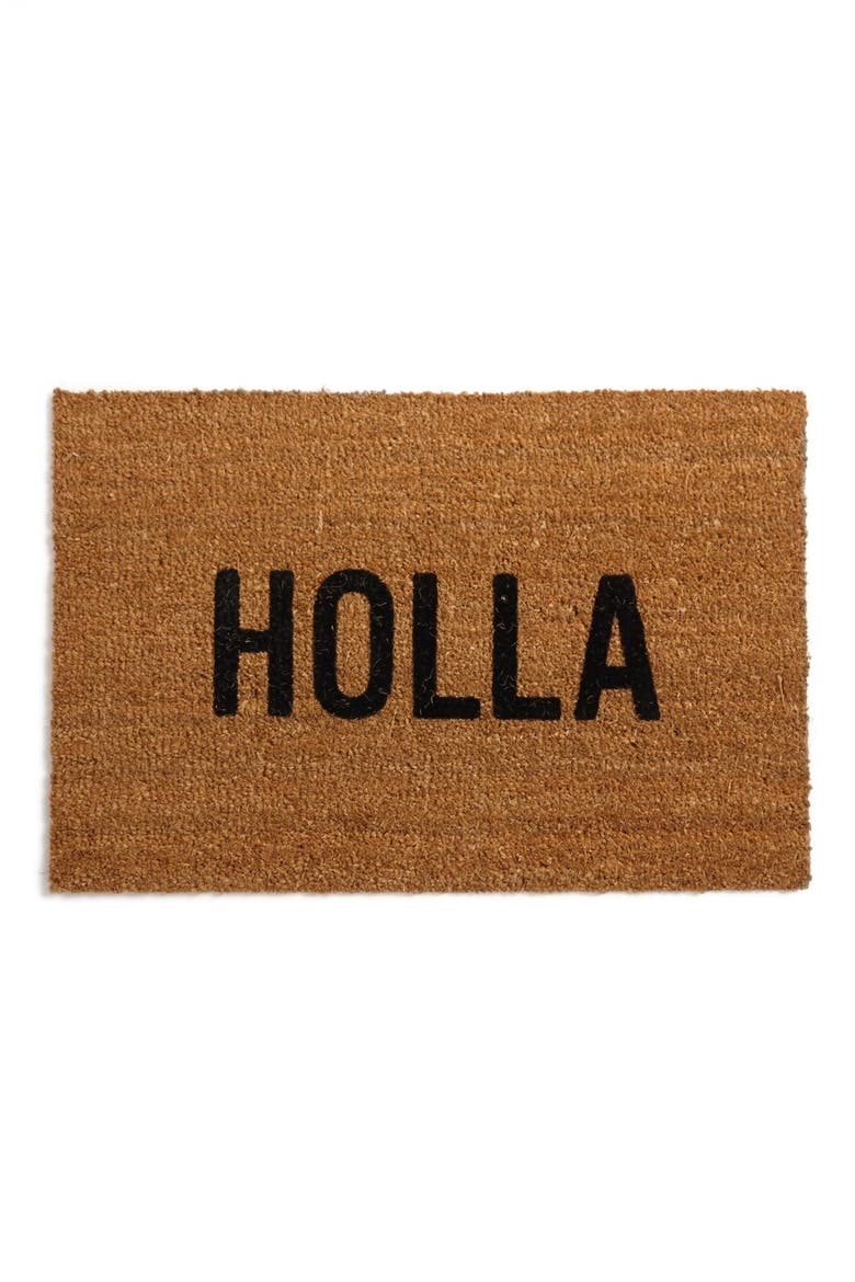 'Holla' Doormat, Main, color, BROWN