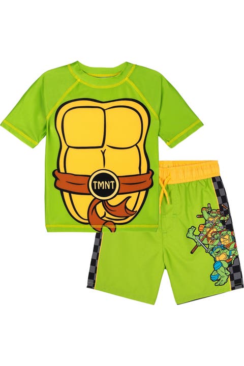 2-Piece Swimwear Rash Guard and Swim Trunks Set