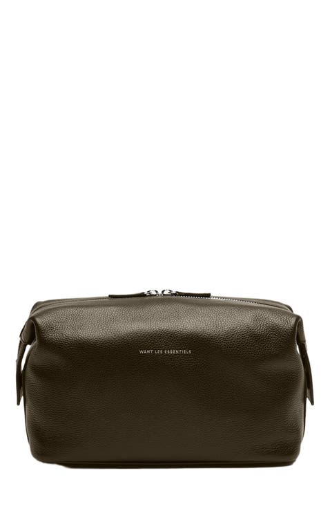 Kenyatta Pebble Grained Leather Toiletry Bag
