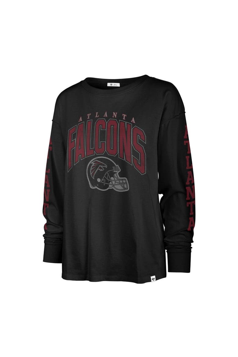Women's '47 Black Atlanta Falcons Tom Cat Lightweight Long Sleeve T-Shirt, Alternate, color, Black