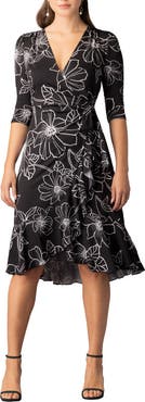 Kiyonna Flirty Flounce Midi Wrap Dress