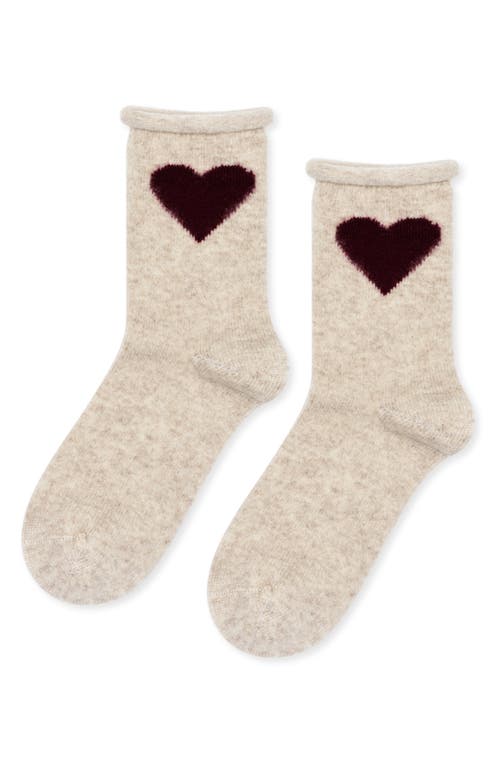 Hansel From Basel Love Cashmere Blend Crew Socks In White