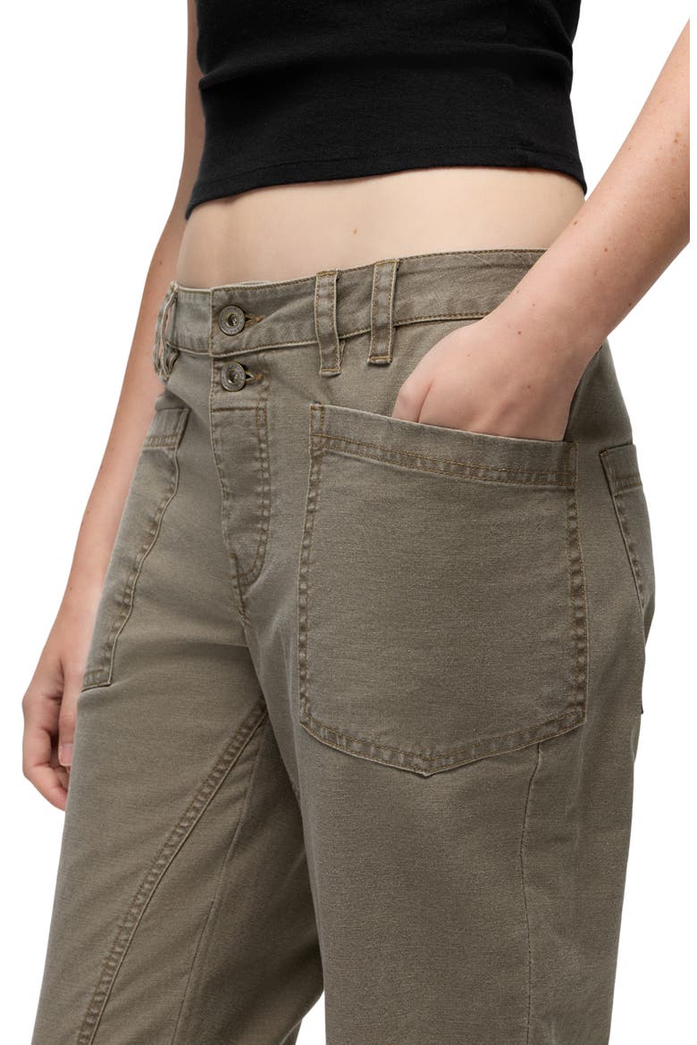 Suton Mid Rise Organic Cotton Blend Ankle Pants, Alternate, color, MUD