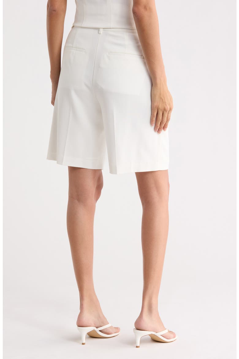 Brooklyn Pleat Front Bermuda Shorts, Alternate, color, IVORY