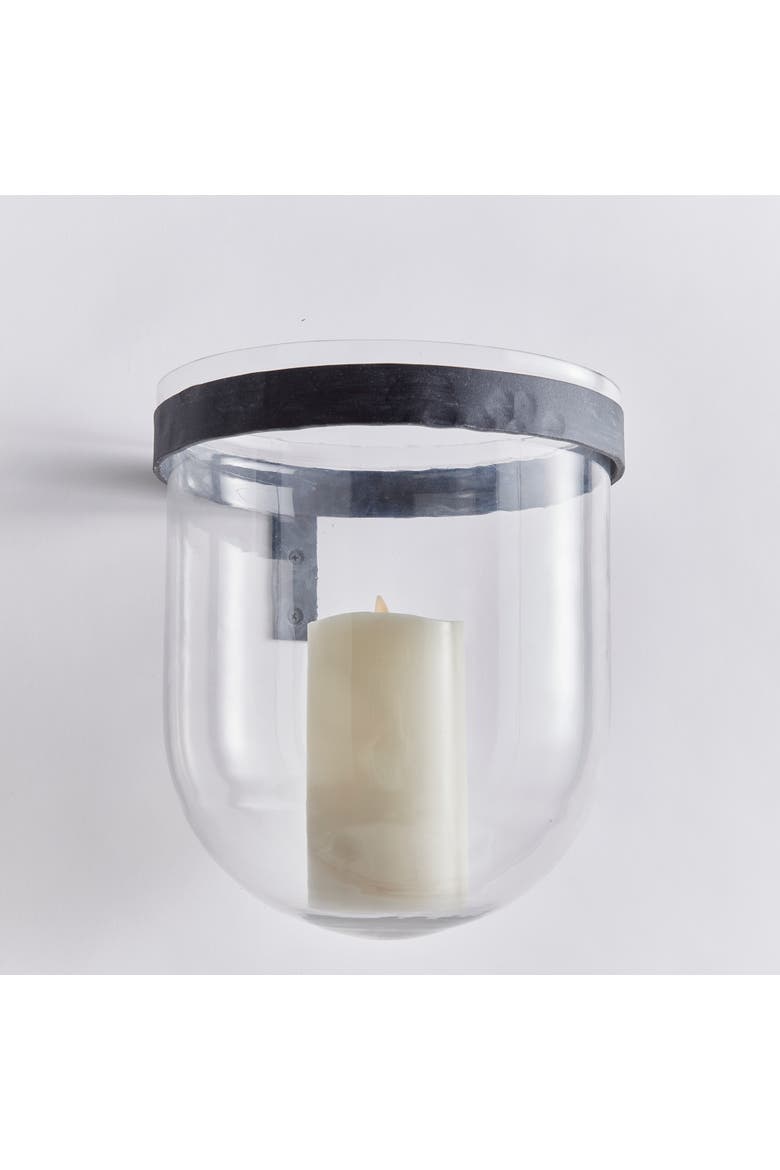Gwen Outdoor Wall Candle Vessel, Alternate, color, Black