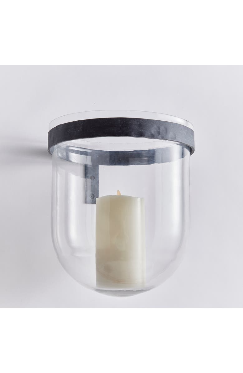 Napa Home & Garden 10.25"W x 10.25"D x 12"H Gwen Outdoor Wall Candle Holder Vessel, Alternate, color, Black