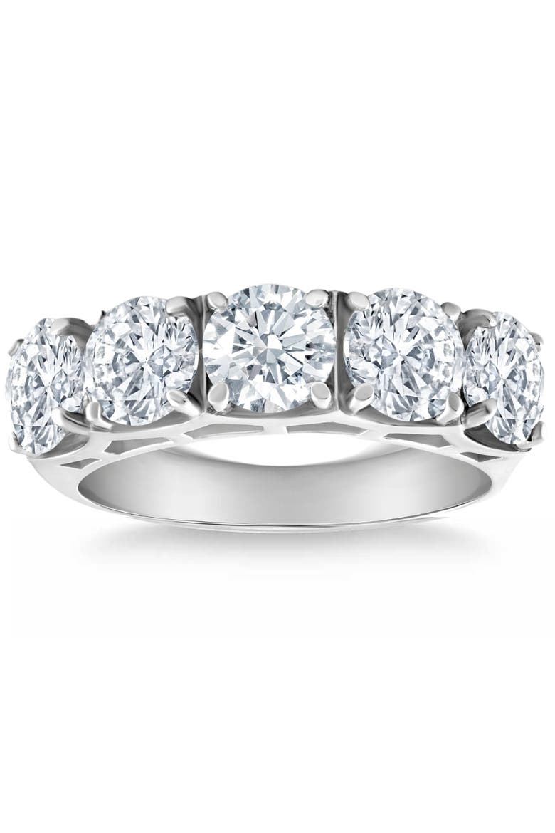 3 3/4Ct 5-Stone Lab Grown Diamond Wedding Ring 14K Gold, Main, color, 14k White Gold