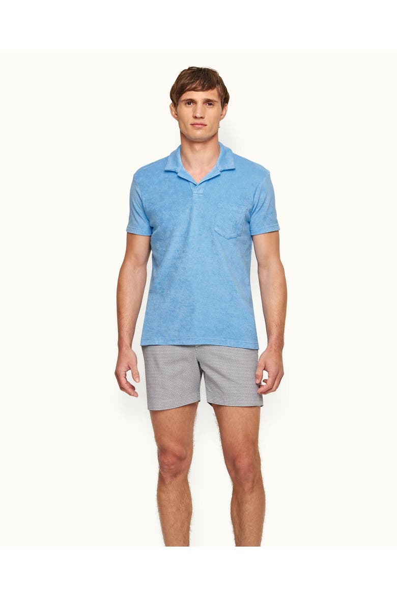 Terry Towelling Tailored Fit Towelling Polo Shirt, Main, color, RIVIERA