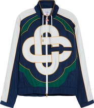 Casablanca Colorblock Logo Embroidered Windbreaker Jacket