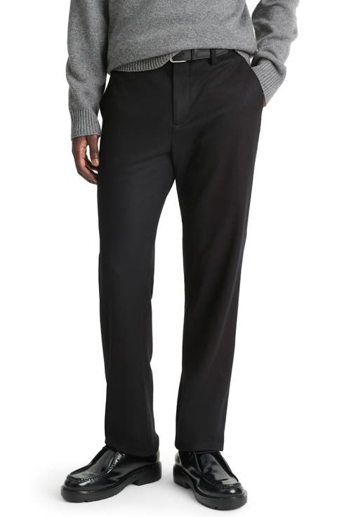 Flat Front Wool Blend Pants
