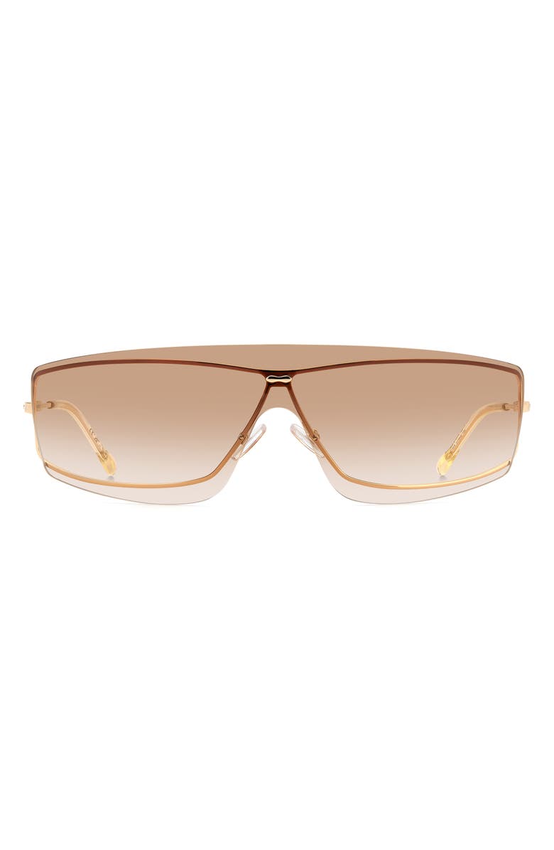 Isabel Marant 99mm Gradient Oversize Shield Sunglasses, Main, color, Gold Yellow/ Brown Gradient