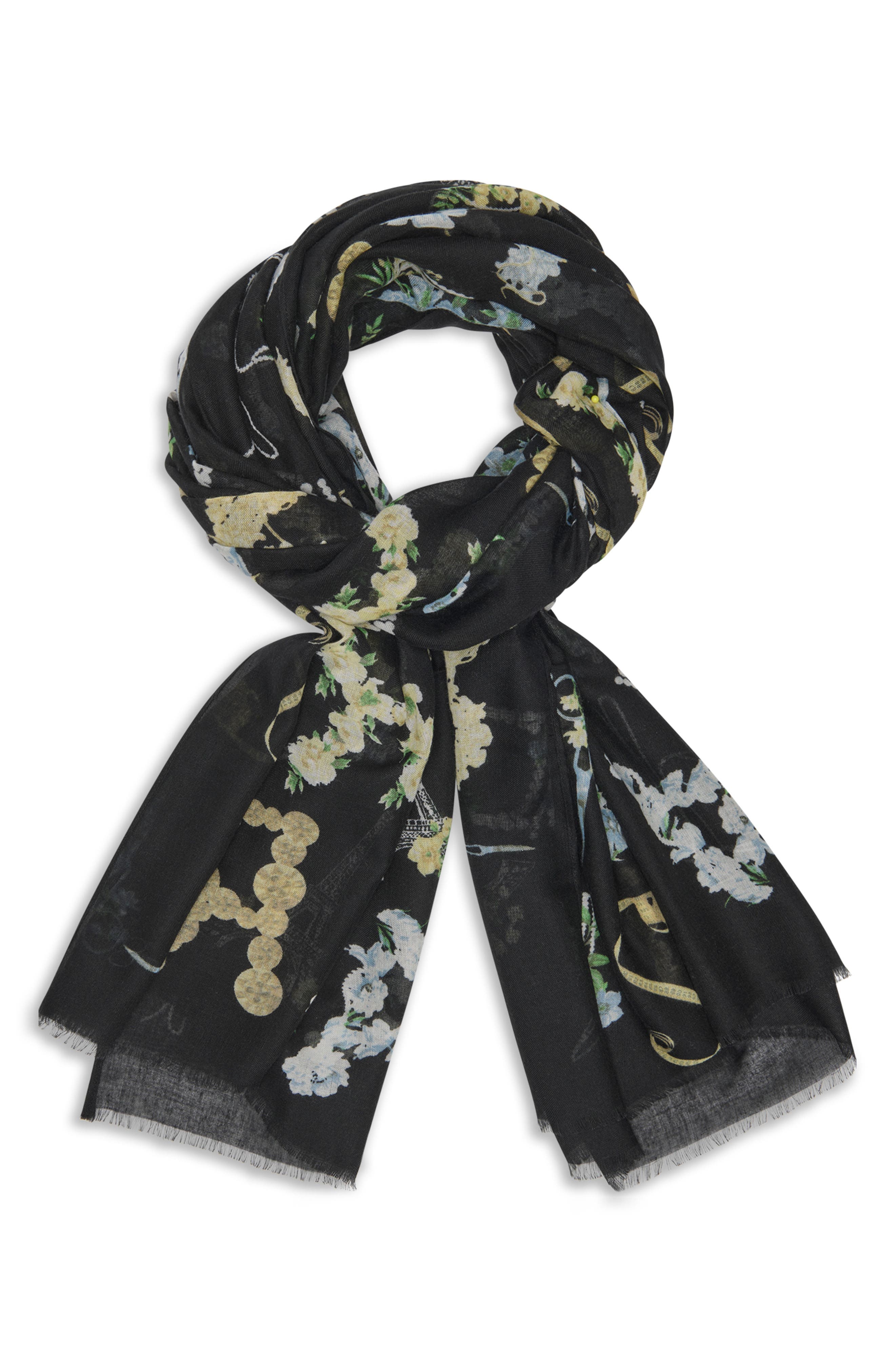 KARL LAGERFELD PARIS Reversible Mannequin Logo Oversize Scarf (Women ...