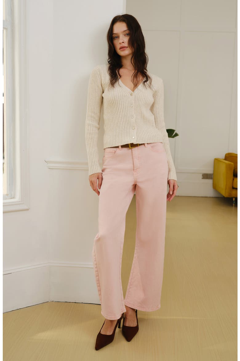 Mid Rise Barrel Jeans, Alternate, color, PEARL PINK