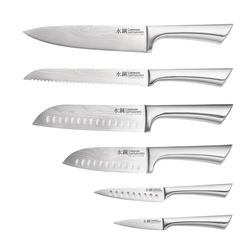 Cuisine::pro Damashiro 7 Piece Knife Block Mizu In Neutral