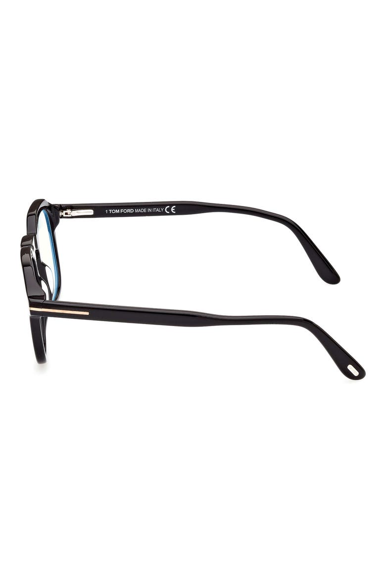 49mm Blue Light Blocking Glasses, Alternate, color, SHINY BLACK