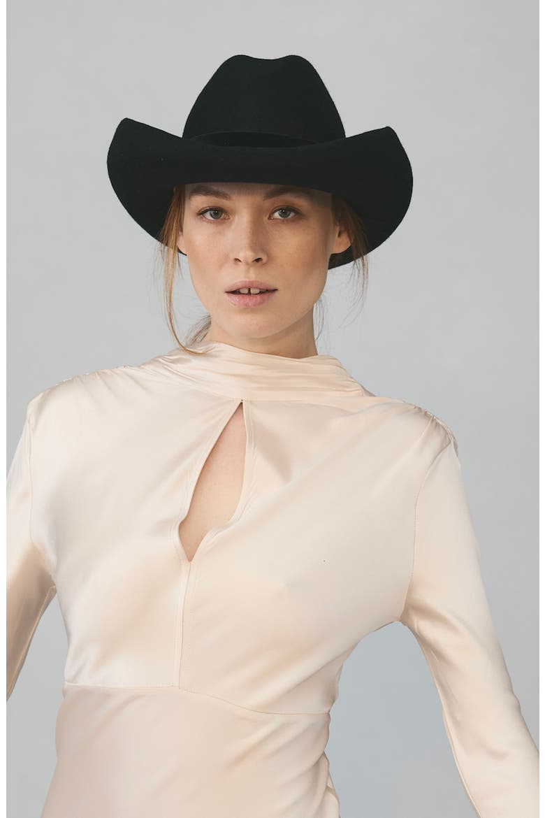 Belle Felt Western Hat, Alternate, color, BLACK