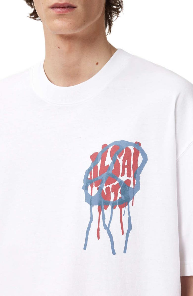 AllSaints Runner Oversize Cotton Crewneck T-Shirt, Alternate, color, Optic White