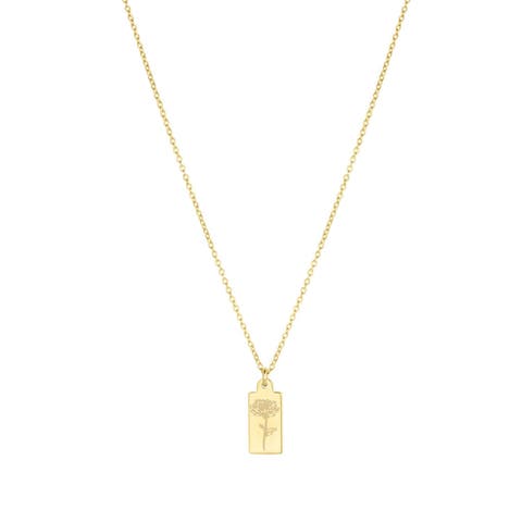 Tawney Birth Flower Pendant Necklace