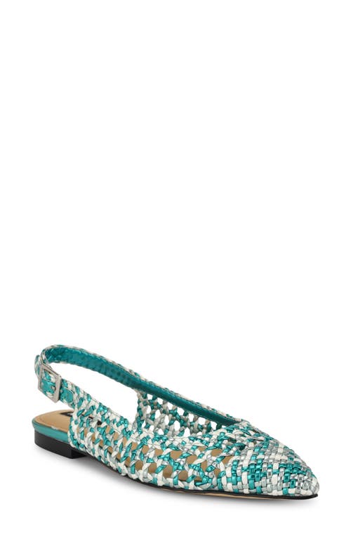 Nine West Women's Soel Pointy Toe Slingback Dress Flats In Medium Green 310