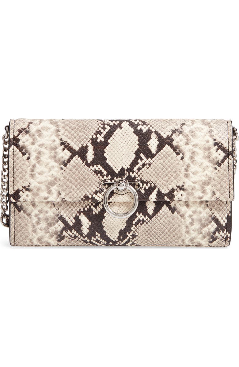 Rebecca Minkoff Jean Snake Embossed Leather Clutch, Main, color,