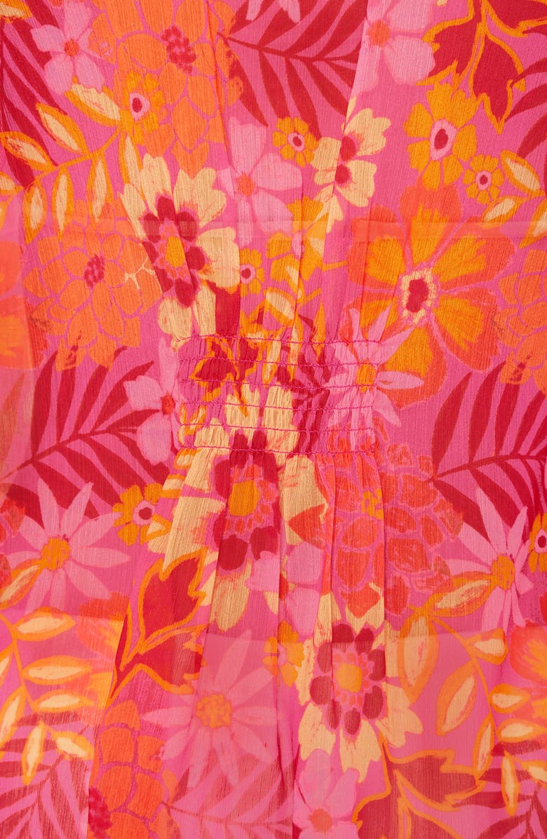 Becca Copacabana Chiffon Cover-Up Tunic, Alternate, color, Pink Multi
