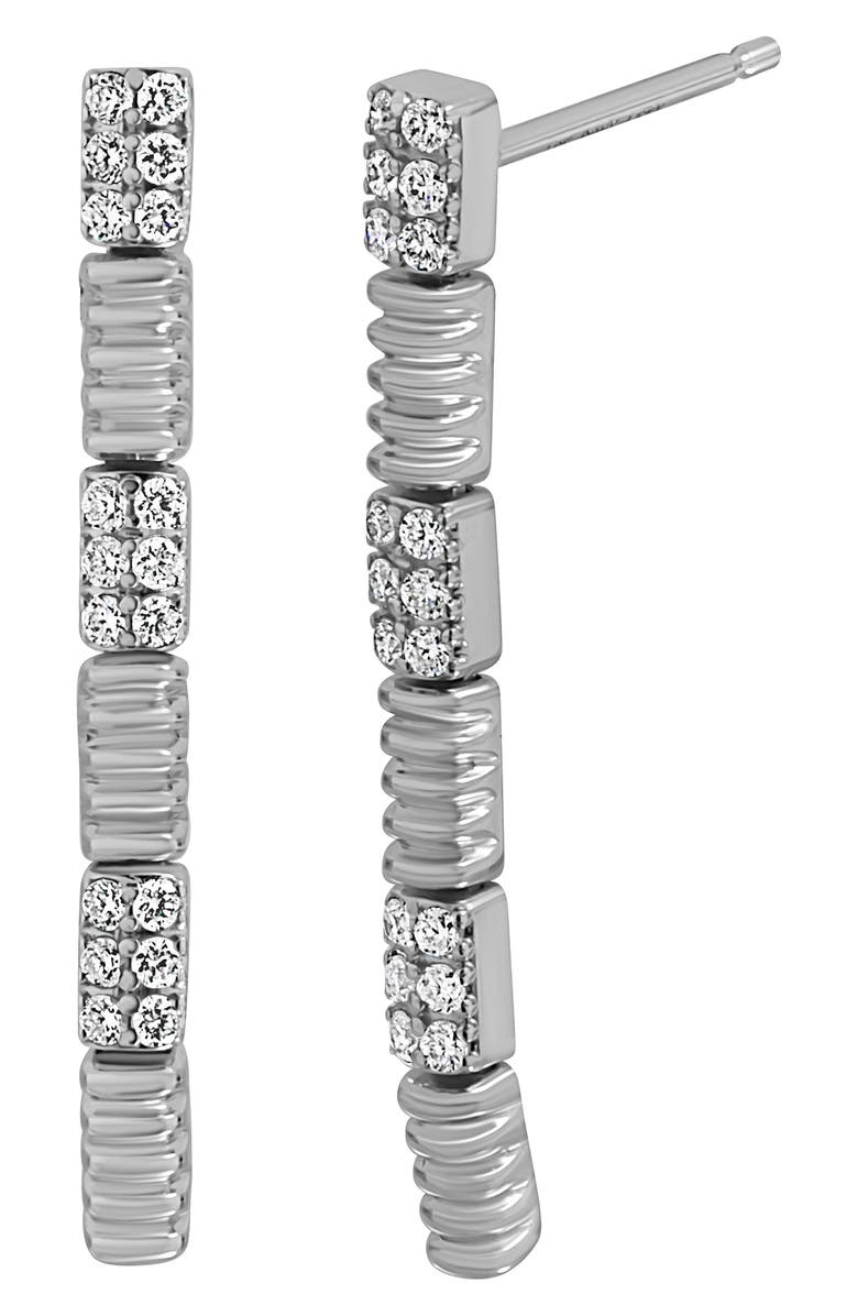 Bony Levy Cleo Diamond Linear Earrings, Main, color, 18K White Gold