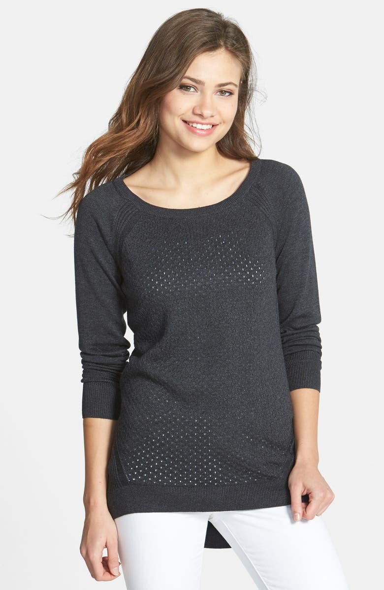 Caslon<sup>®</sup> Mixed Knit Tunic Sweater, Main, color, 