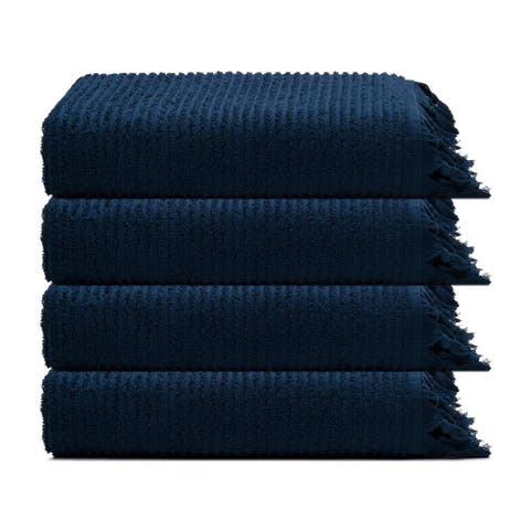 Ribbed Loom Turkish Cotton Terry Hand Towel Bundle