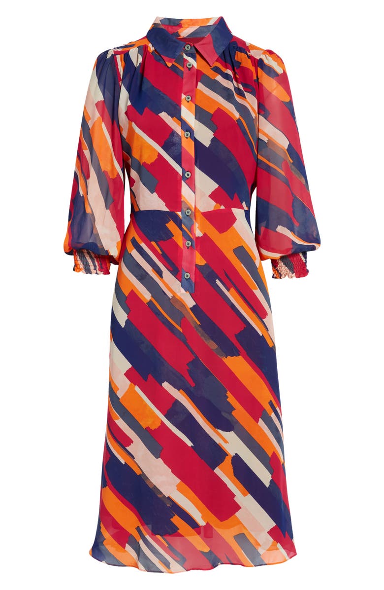 Maggy London Diagonal Print Chiffon Shirtdress, Alternate, color,
