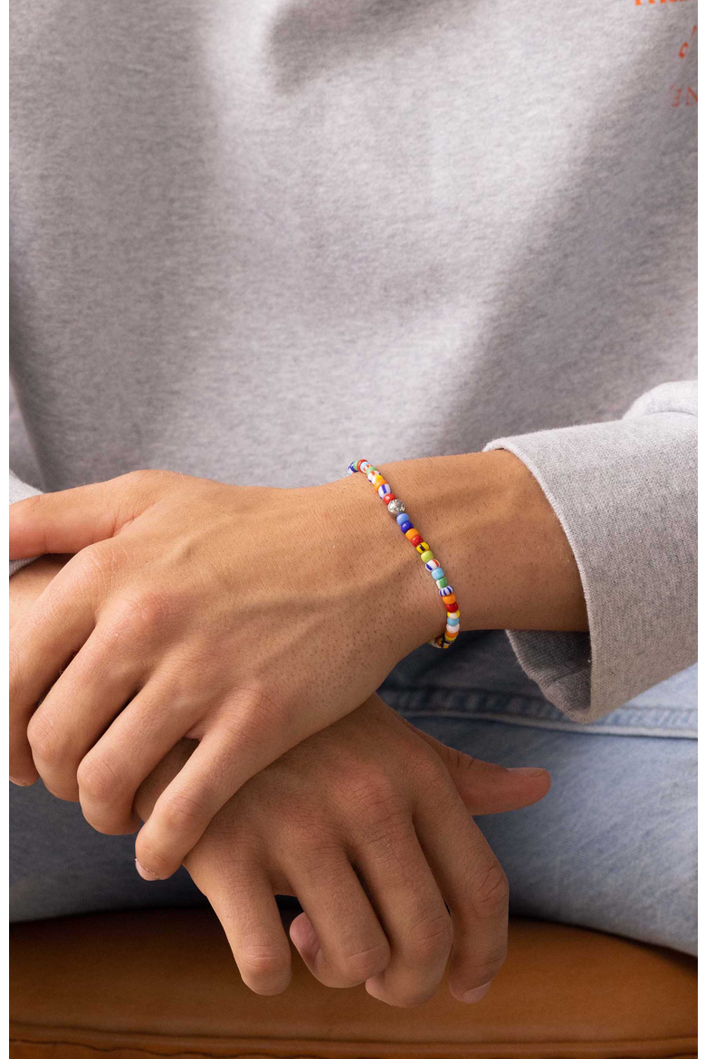 Vintage Trifocal Beaded Wristband, Alternate, color, Multi color