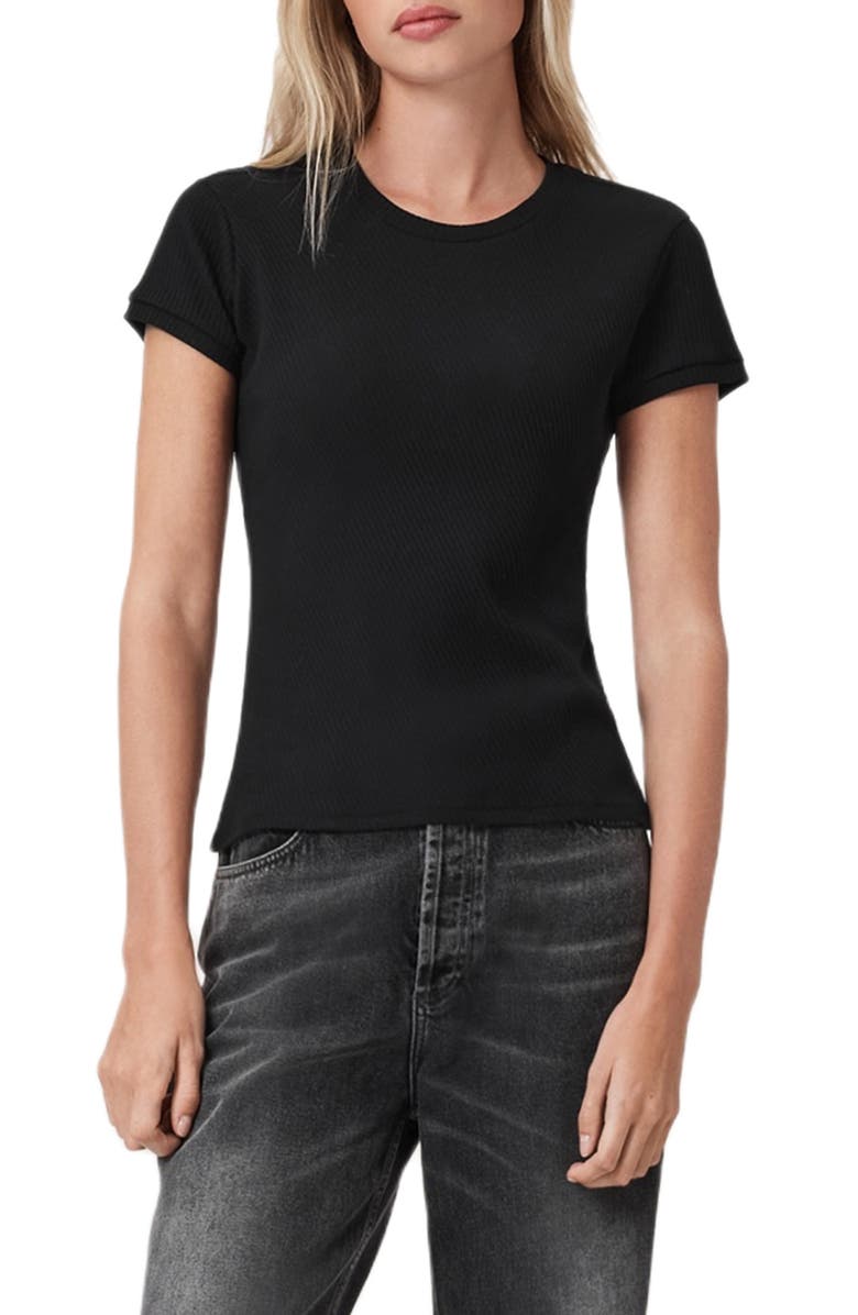 AllSaints Gia Rib T-Shirt, Main, color,