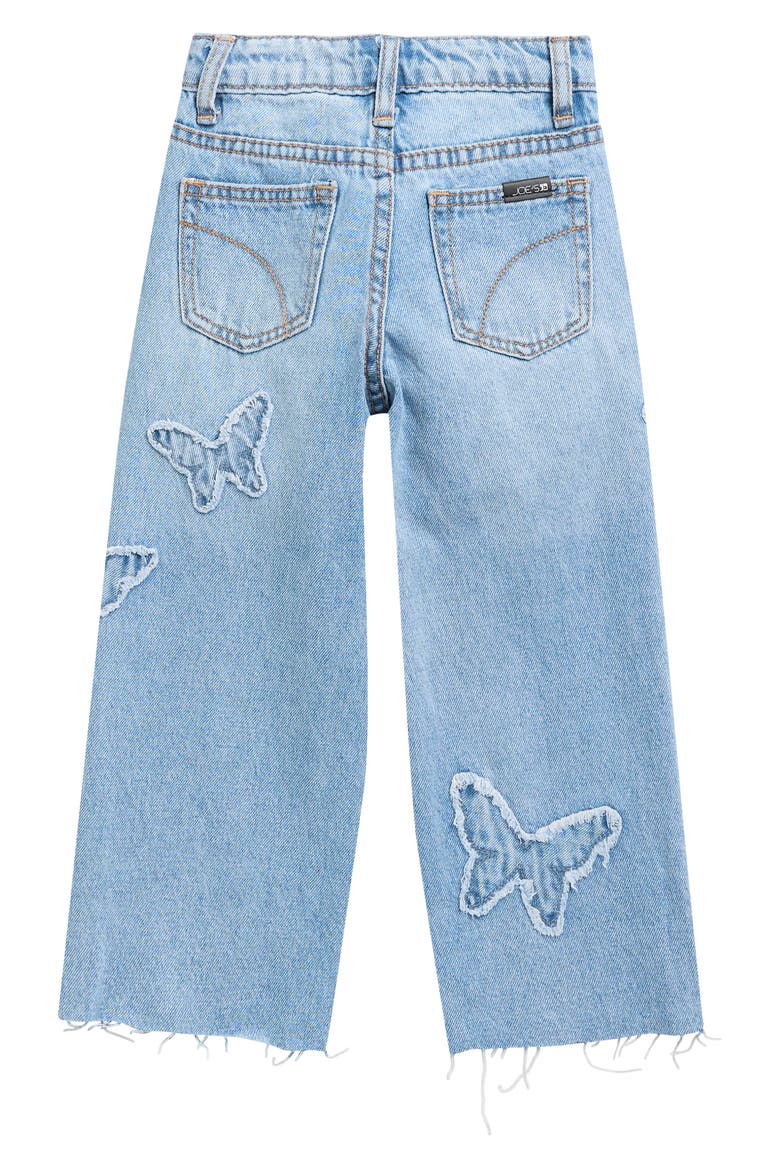 Kids' Mia Butterfly Wide Leg Jeans, Alternate, color, LT WASH
