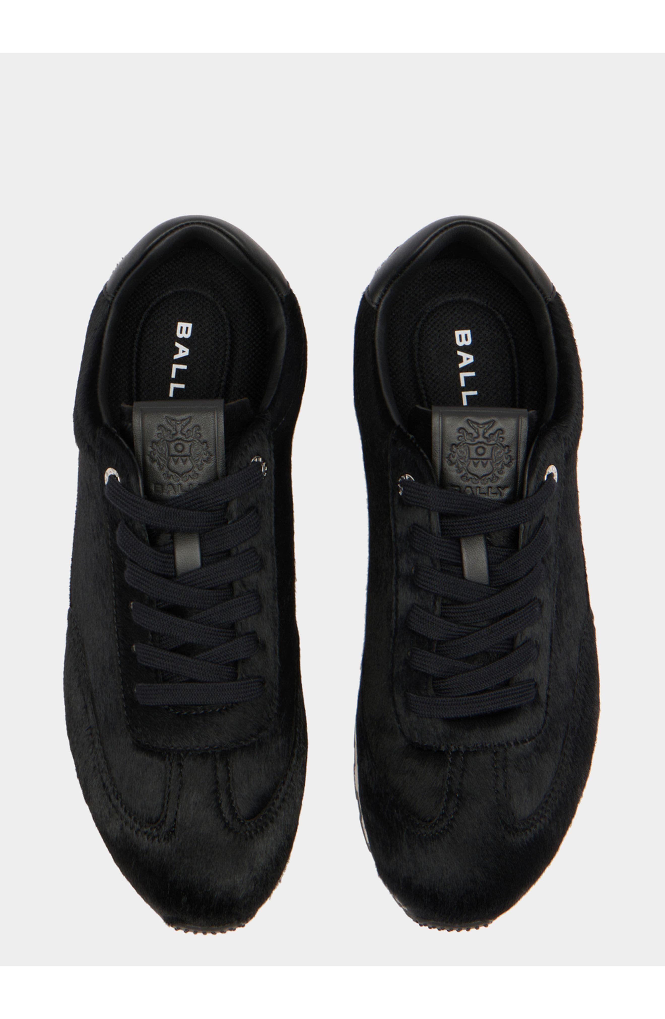 Bally Quarry Sneaker in Pony Hair, Alternate, color, Black