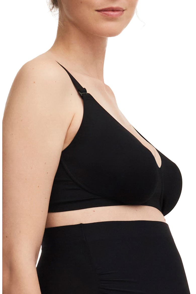 Pure Wireless Unlined Maternity/Nursing Bra, Alternate, color, BLACK-11