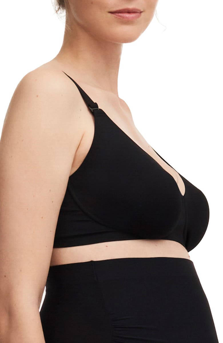 Chantelle Lingerie Pure Wireless Unlined Maternity/Nursing Bra, Alternate, color, Black-11